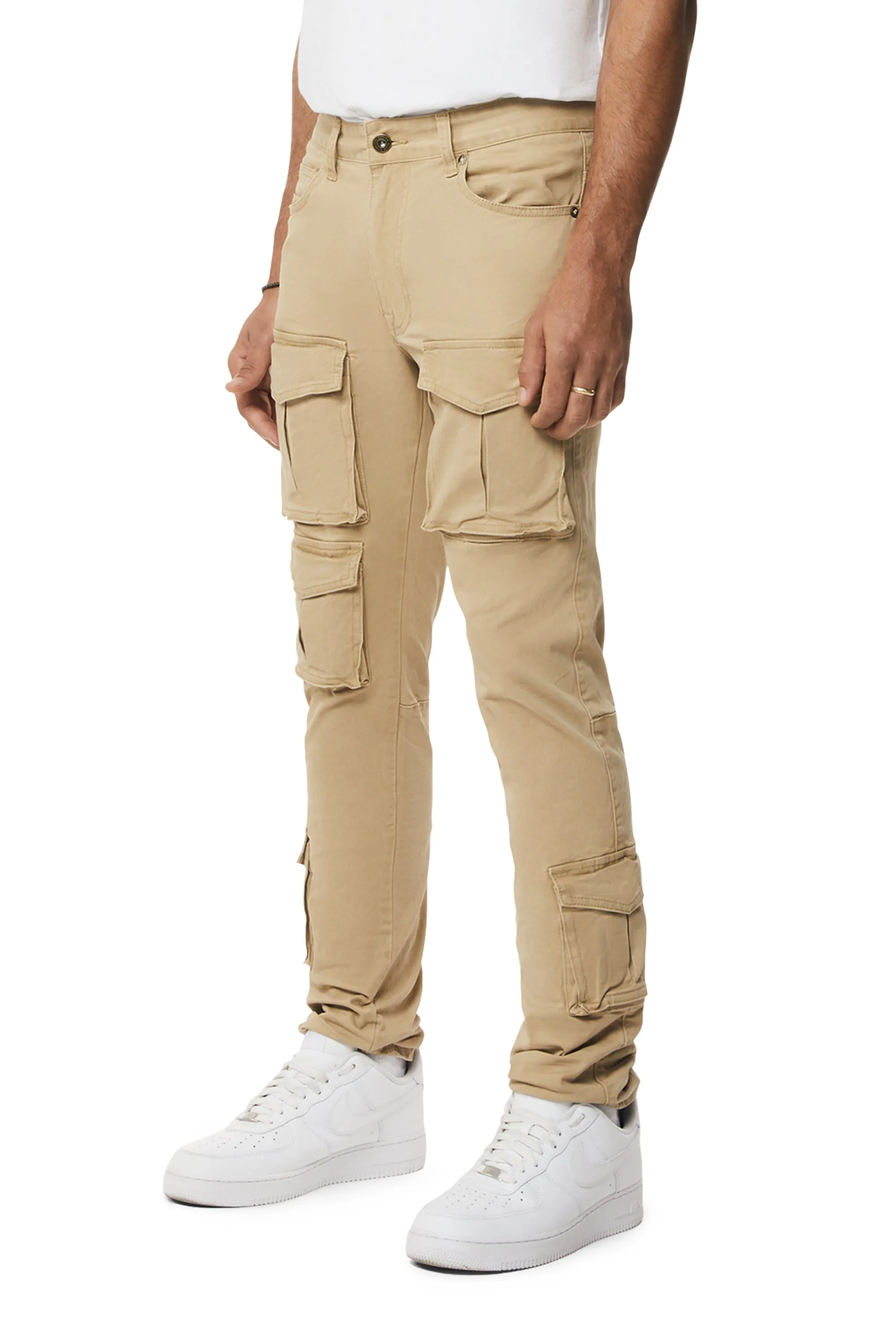 10 Pocket Slim Twill Pants - Khaki