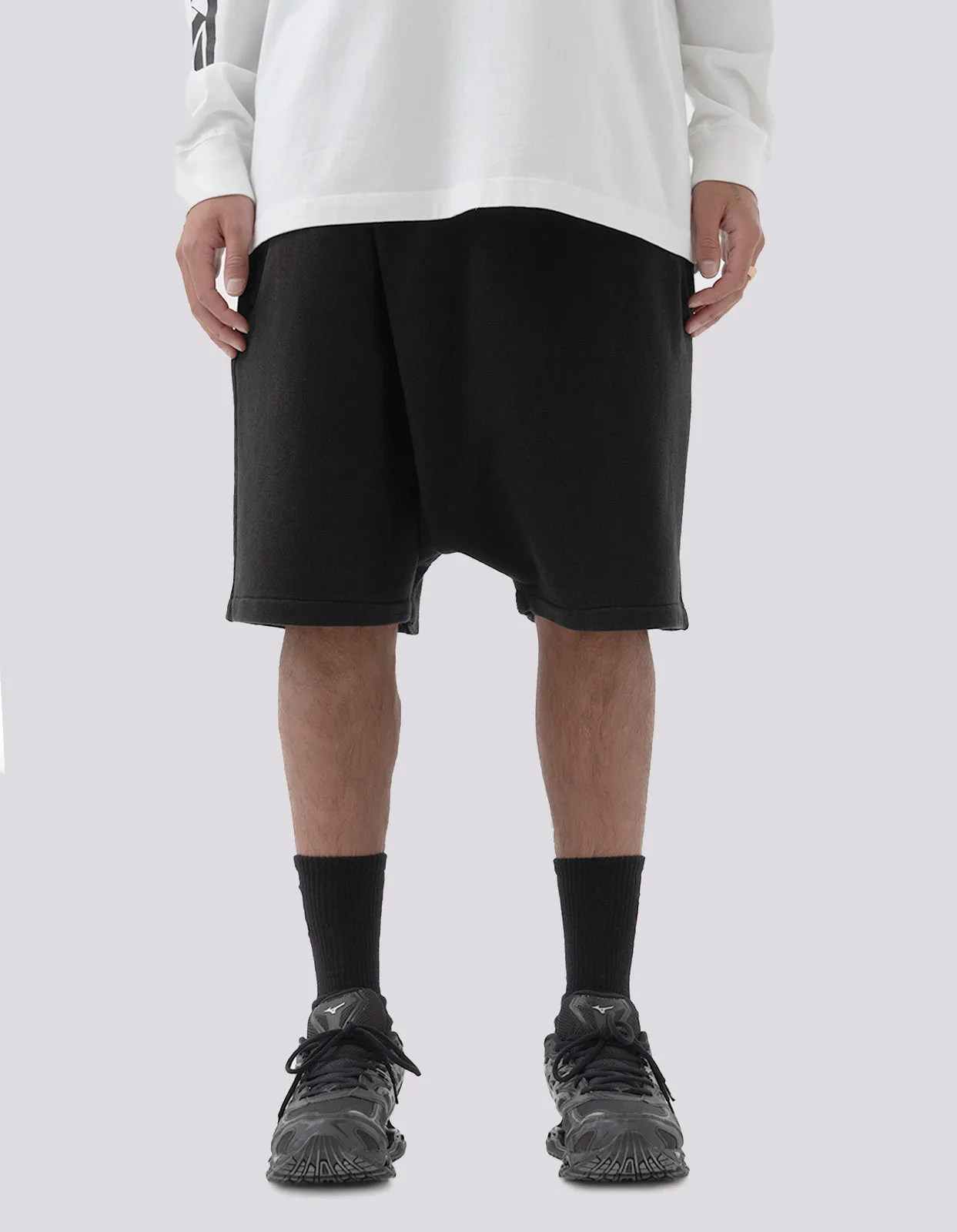 5004 Kesagiri Hemp Sweat Shorts Black BLK-108F