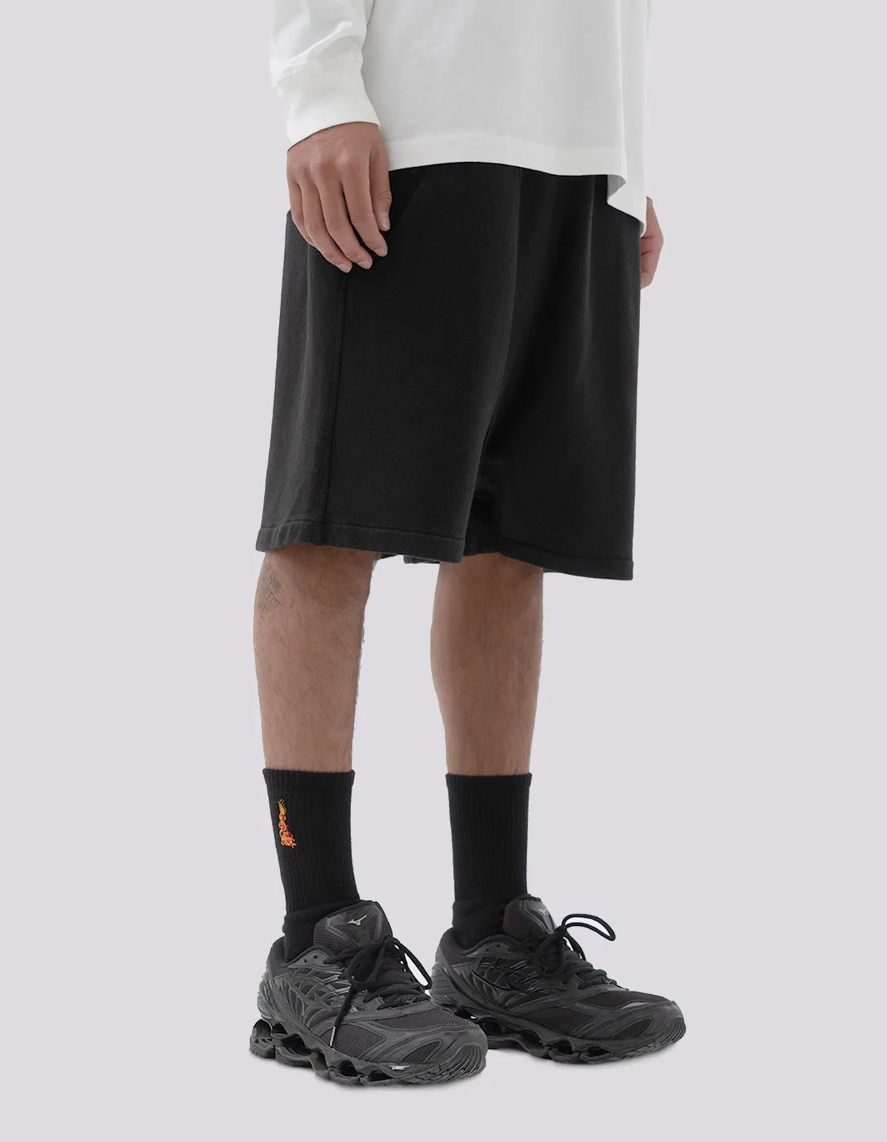 5004 Kesagiri Hemp Sweat Shorts Black BLK-108F