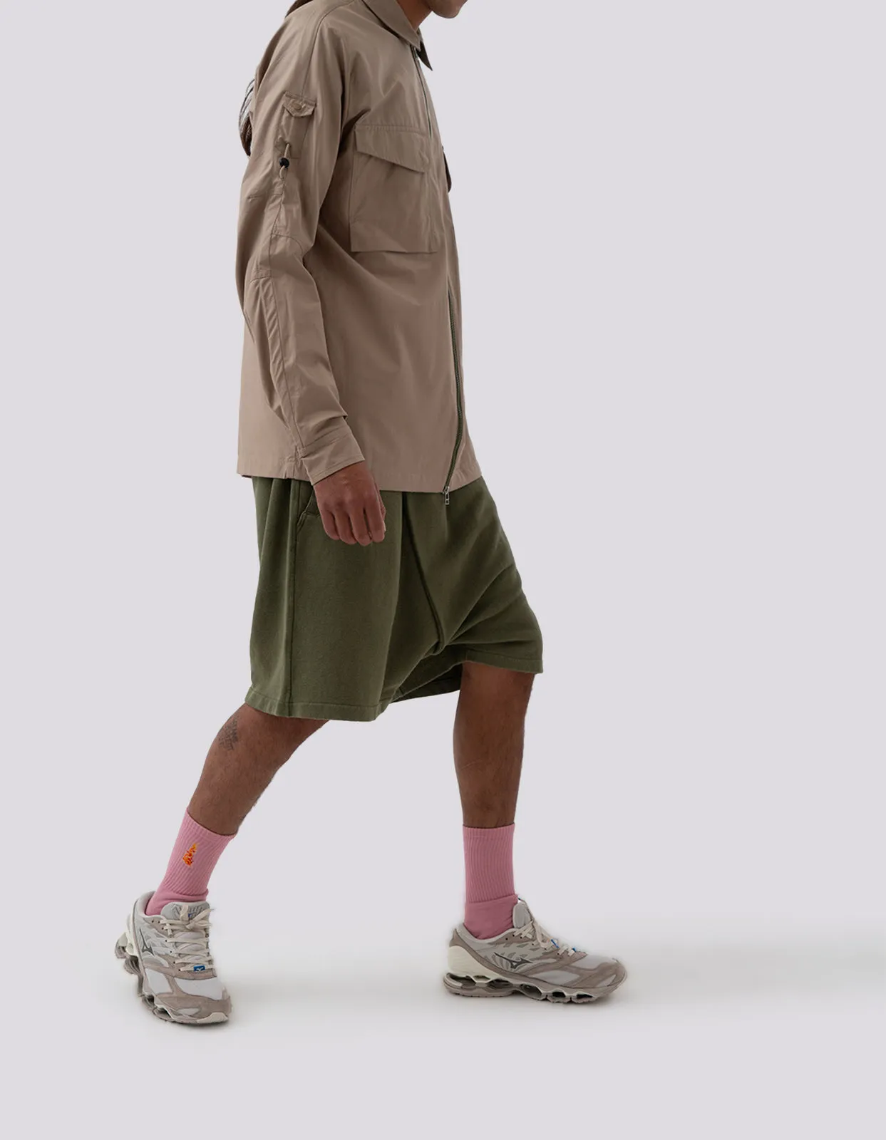 5004 Kesagiri Hemp Sweat Shorts Olive OG-107F