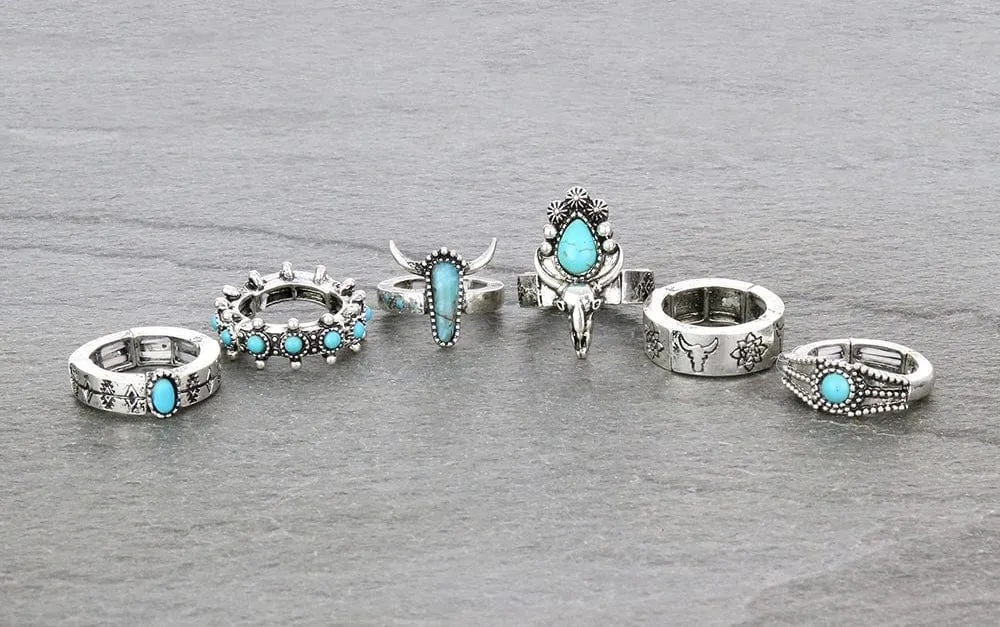 6 pc Western RING SET