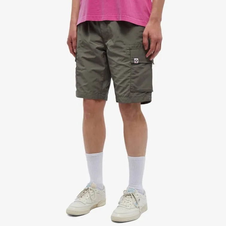 AAPE By Bathing Ape Badge Cargo Shorts Khaki [6949]