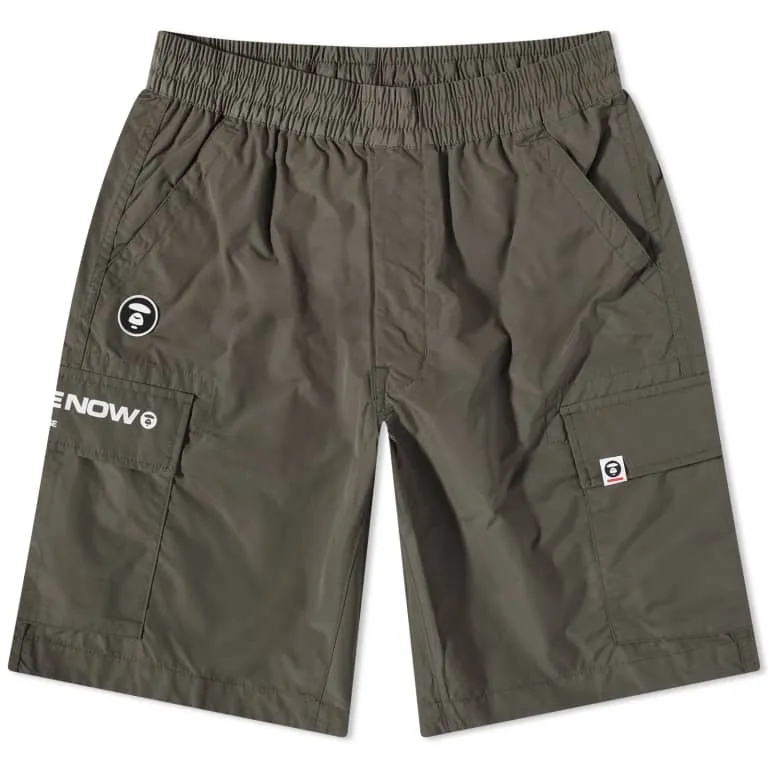 AAPE By Bathing Ape Badge Cargo Shorts Khaki [6949]