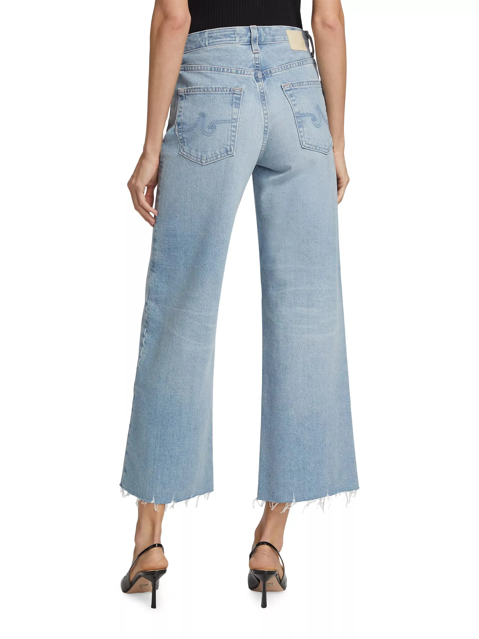 AG Saige Wide Leg Crop Denim in Chateau