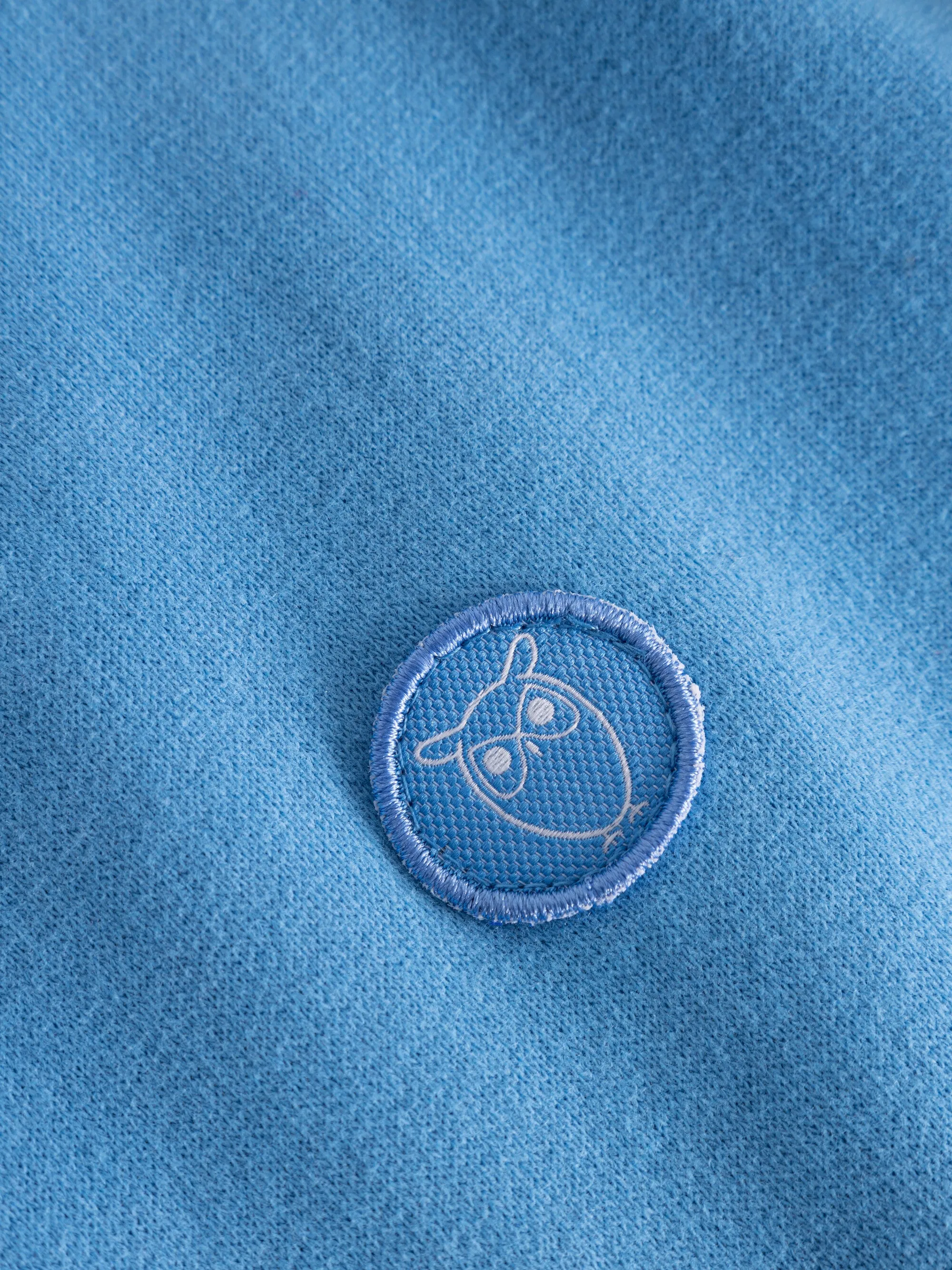 Badge crew neck sweat - Azure Blue