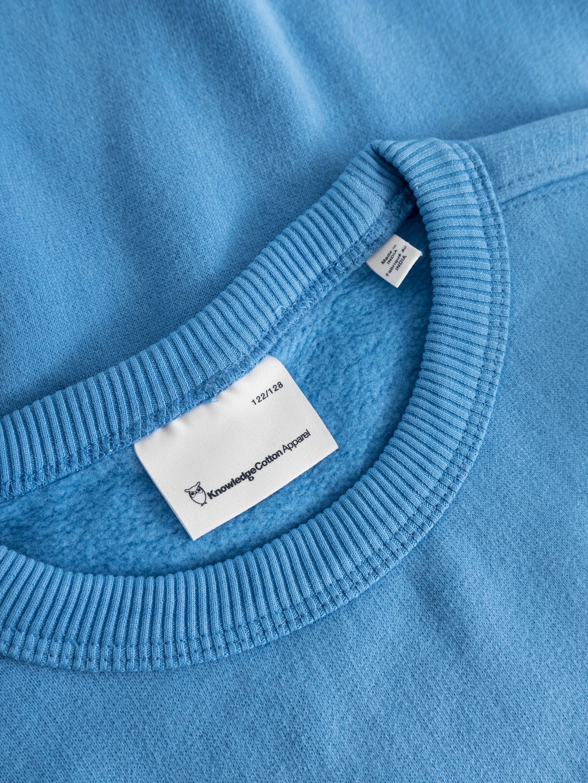 Badge crew neck sweat - Azure Blue