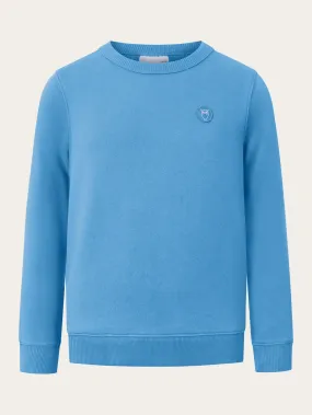 Badge crew neck sweat - Azure Blue