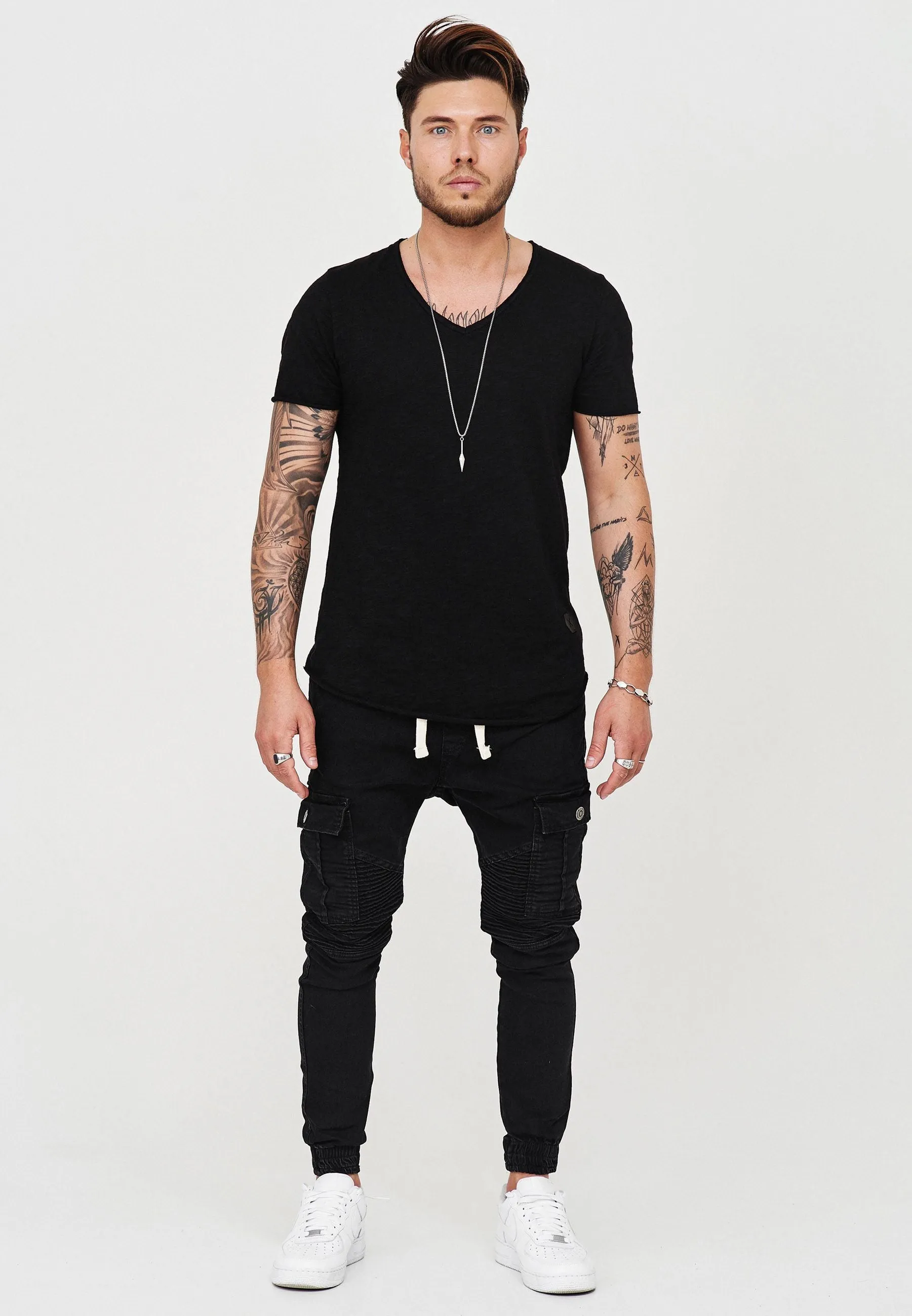 Behype. Biker Jeans Chino Schwarz RJ-2276