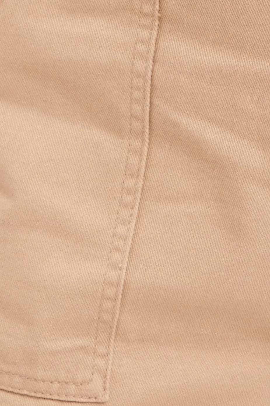 Beige Cargo Short High Waist Cotton Twill