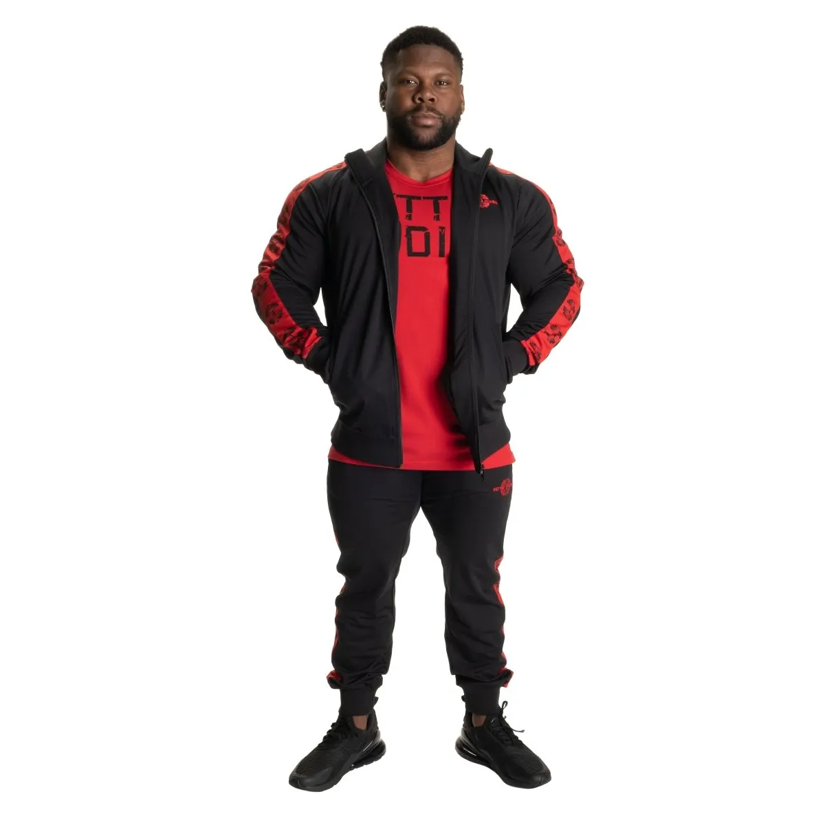 Better Bodies Bronx Track Pants - Black/Red