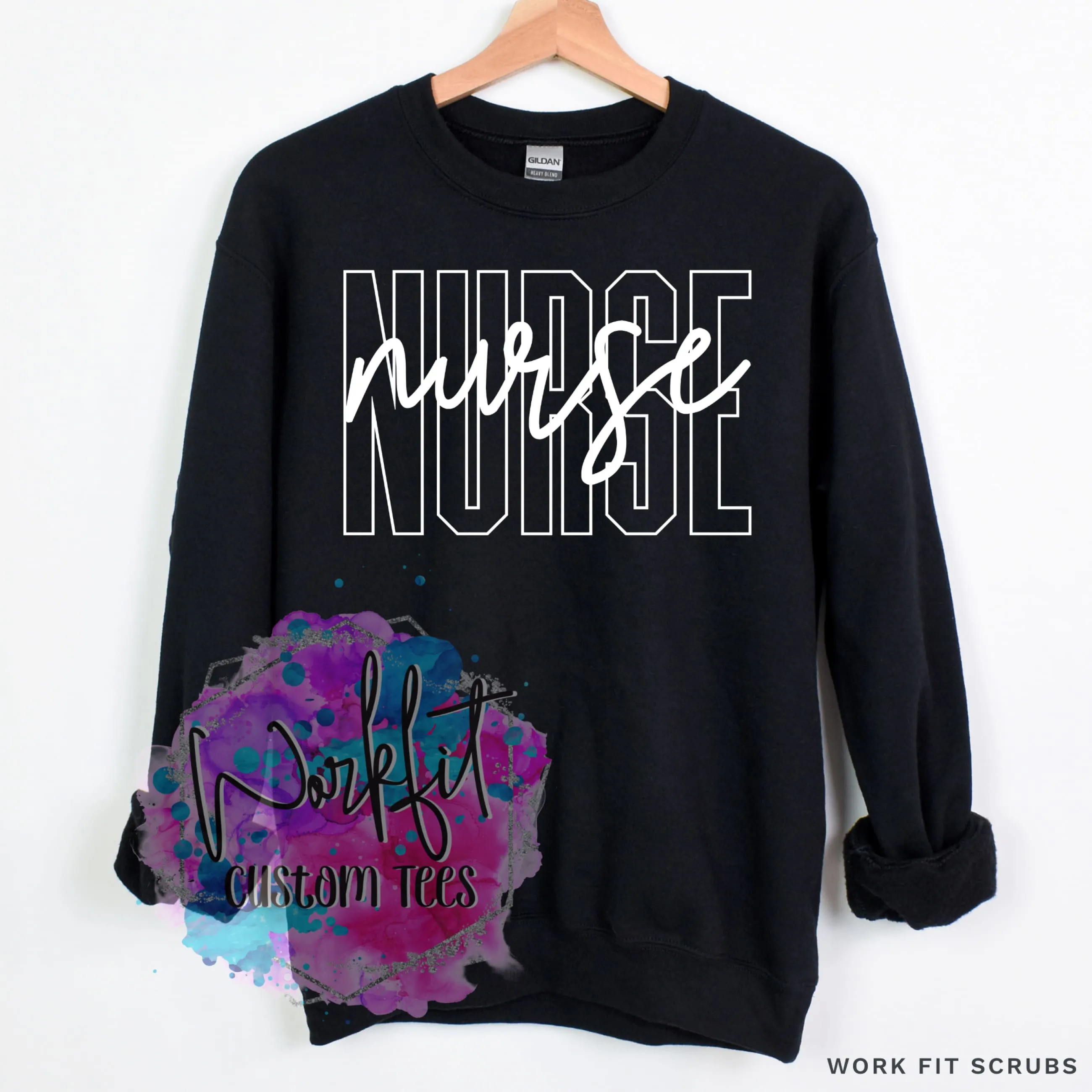 Block Style NURSE Crewneck