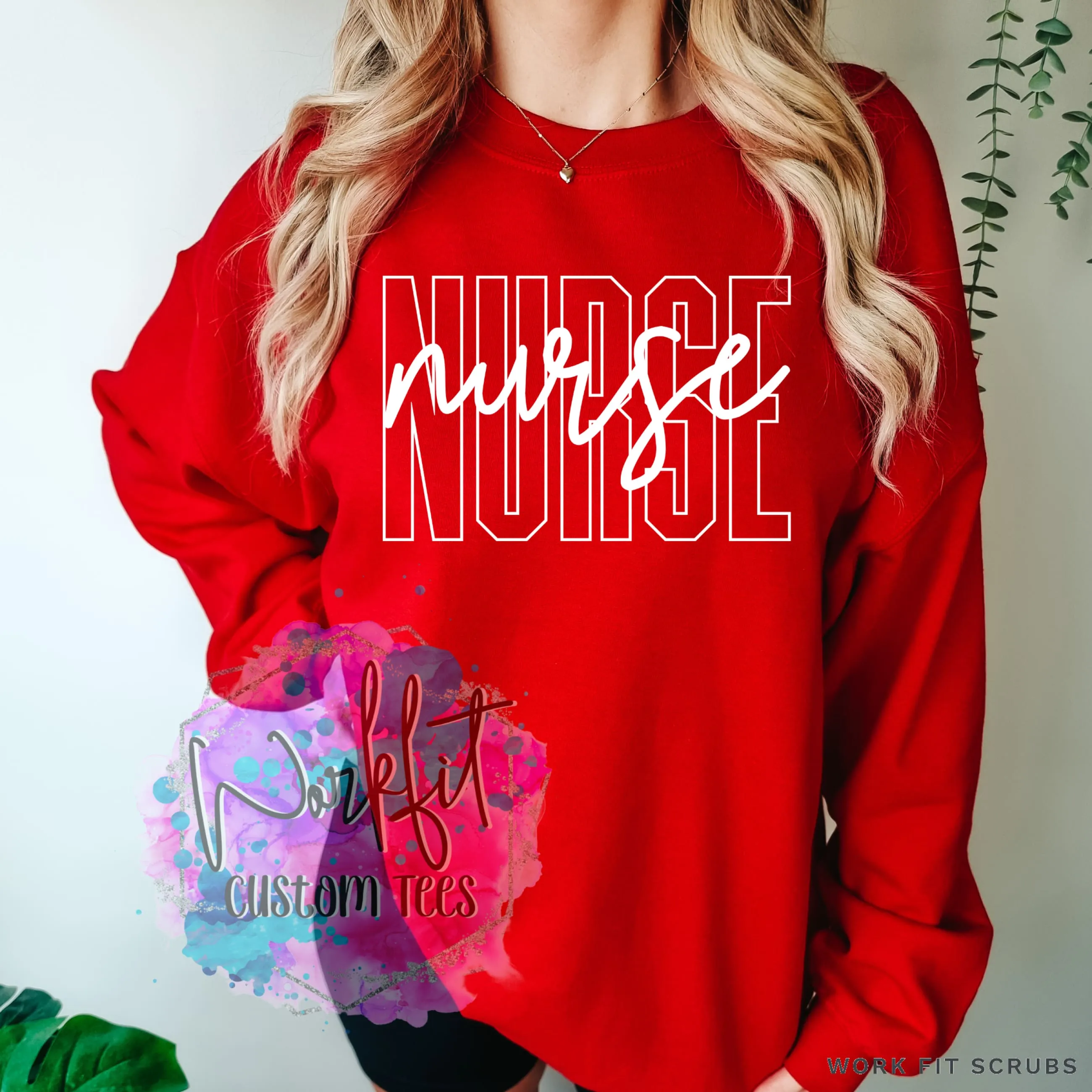 Block Style NURSE Crewneck