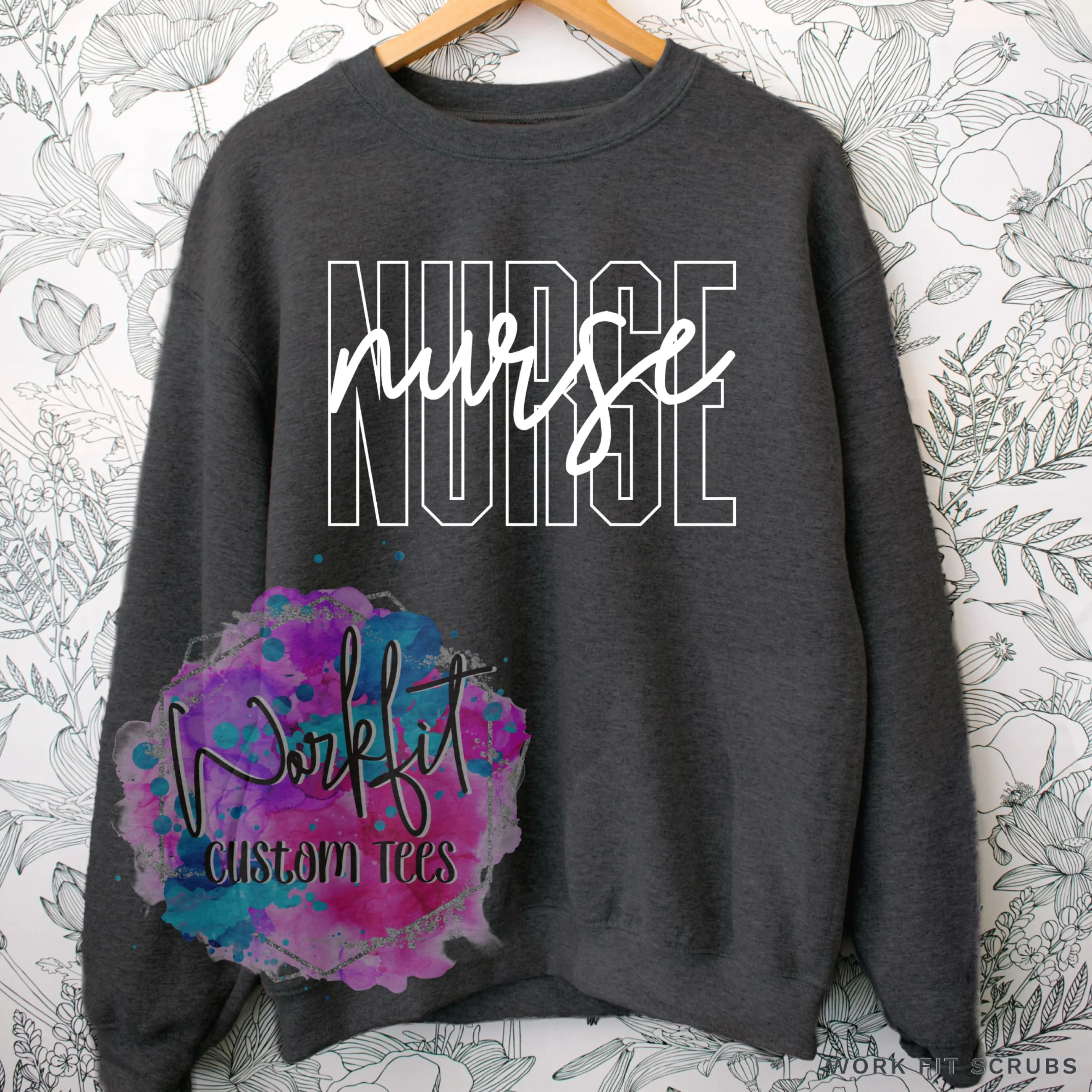 Block Style NURSE Crewneck