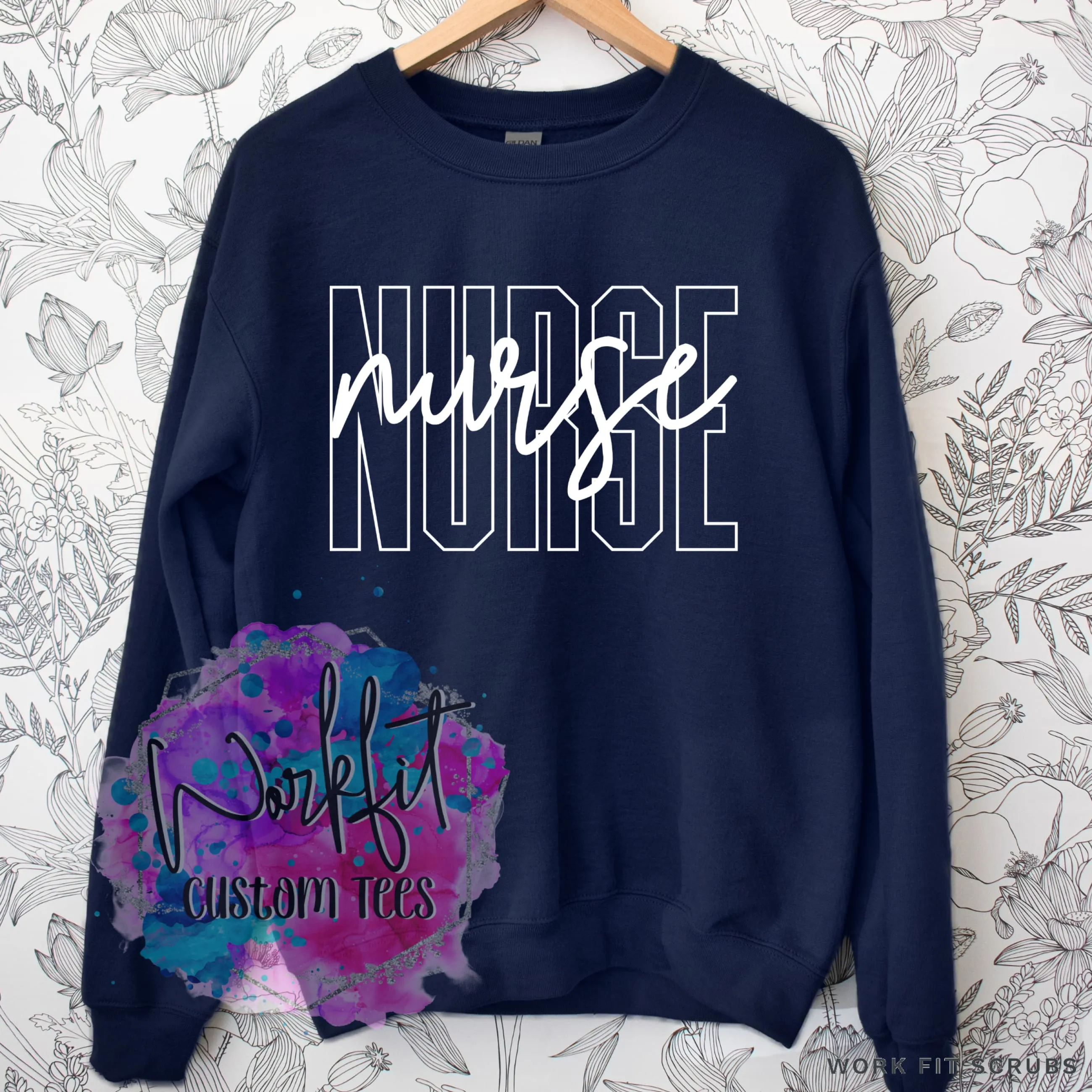 Block Style NURSE Crewneck