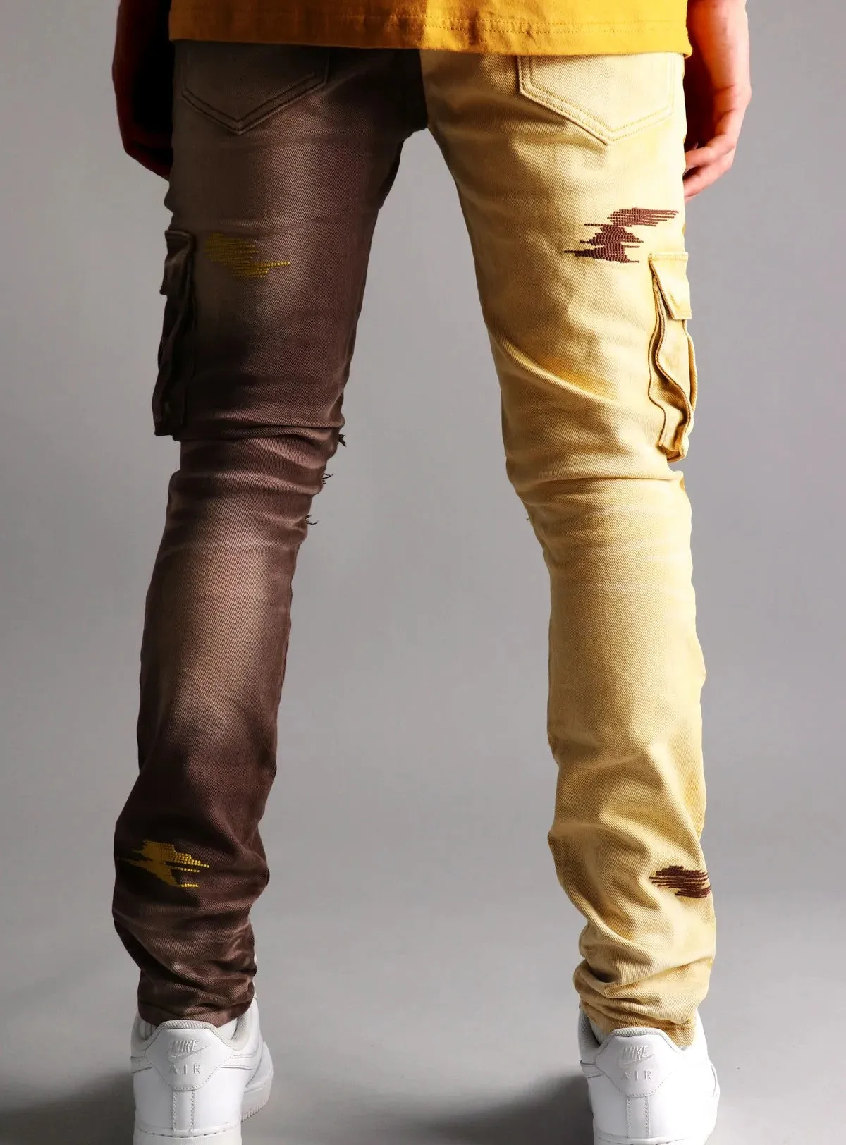 Capital Denim Jeans - Alchemy Cargo - Tan-Dark Brown Wash