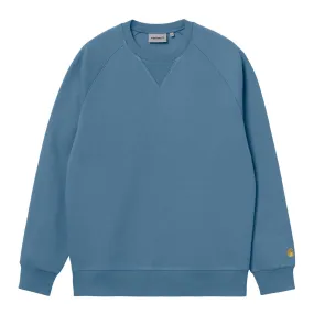 Carhartt Chase sweat - Icy Water/Gold