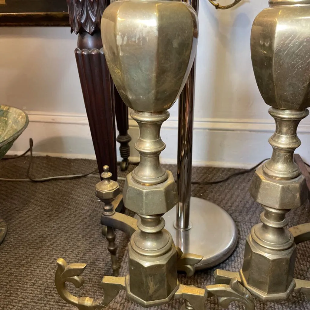 Continental Style Brass Andirons