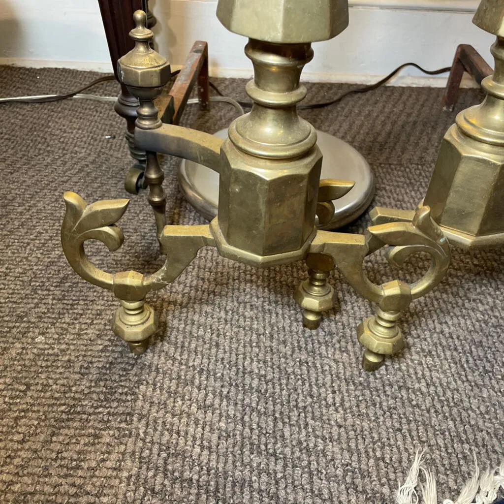 Continental Style Brass Andirons