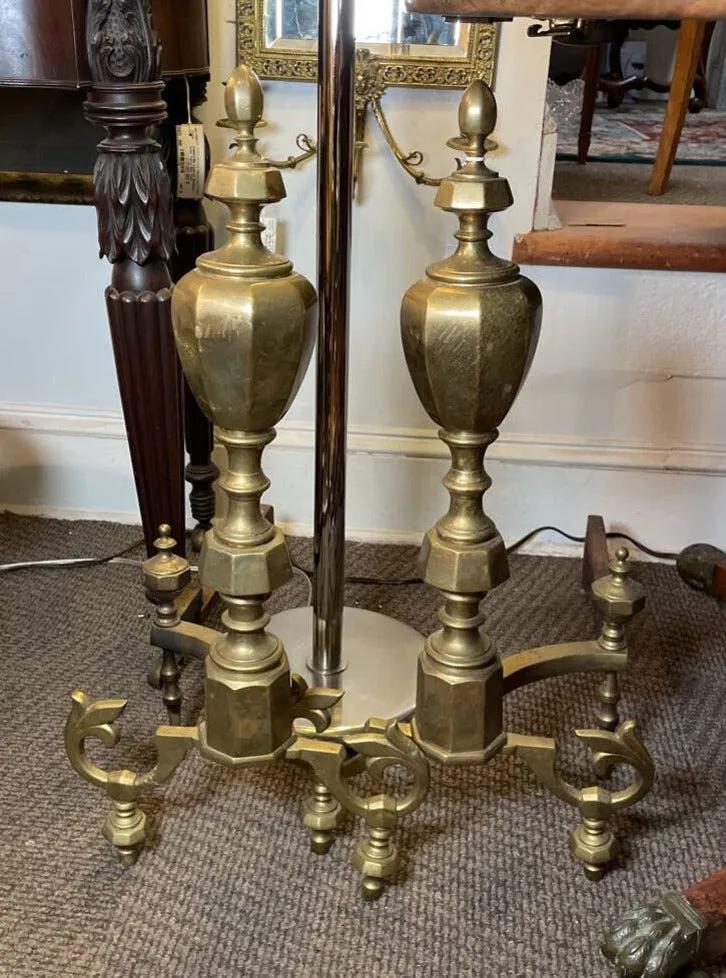 Continental Style Brass Andirons