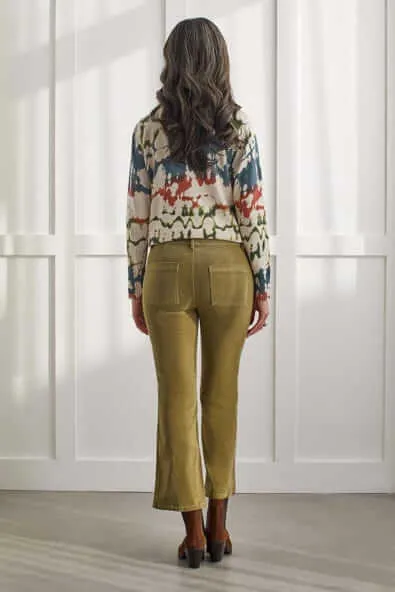 Corduroy Wide Hem Slit Pant