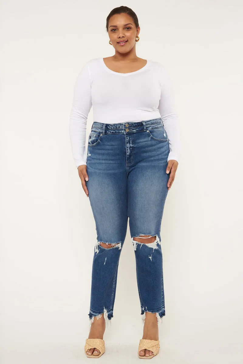 Damila High Rise Slim Straight Jeans (Plus Size)