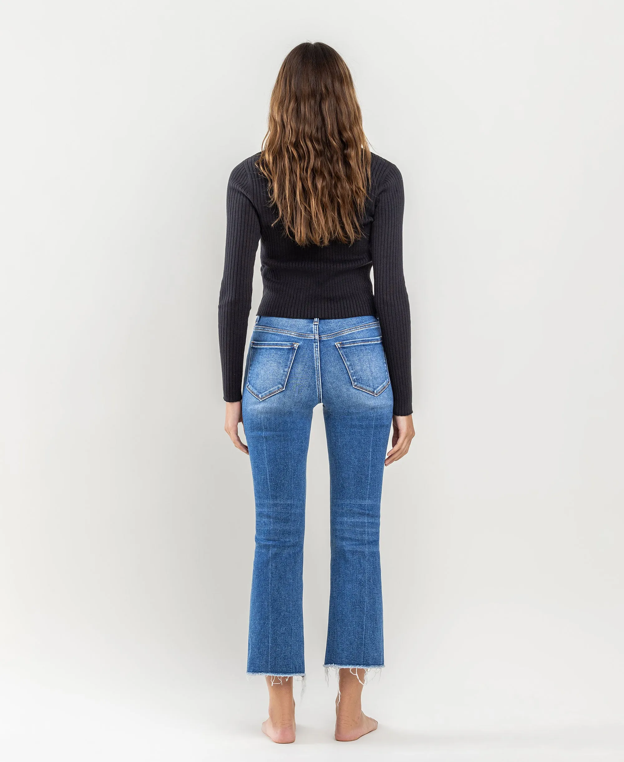 Encouragingly - High Rise Step Hem Kick Flare Jeans