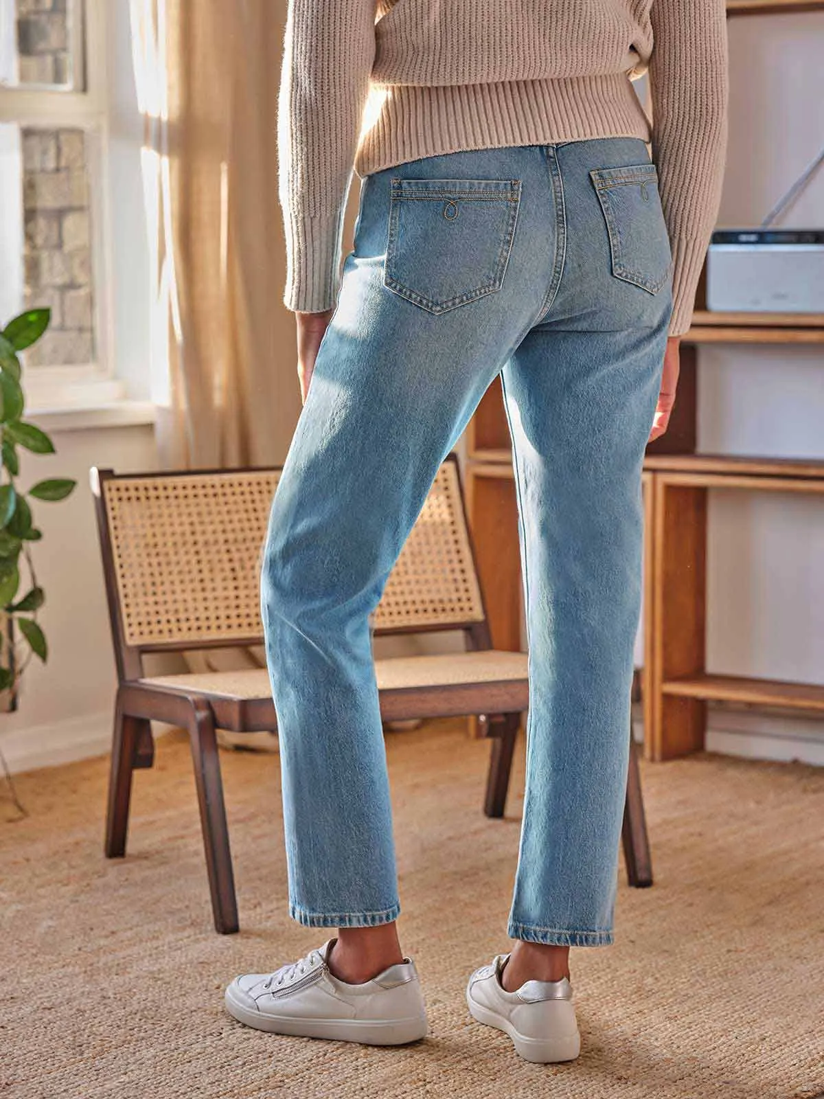 Essential Organic Cotton Boyfriend Jeans - Vintage Blue