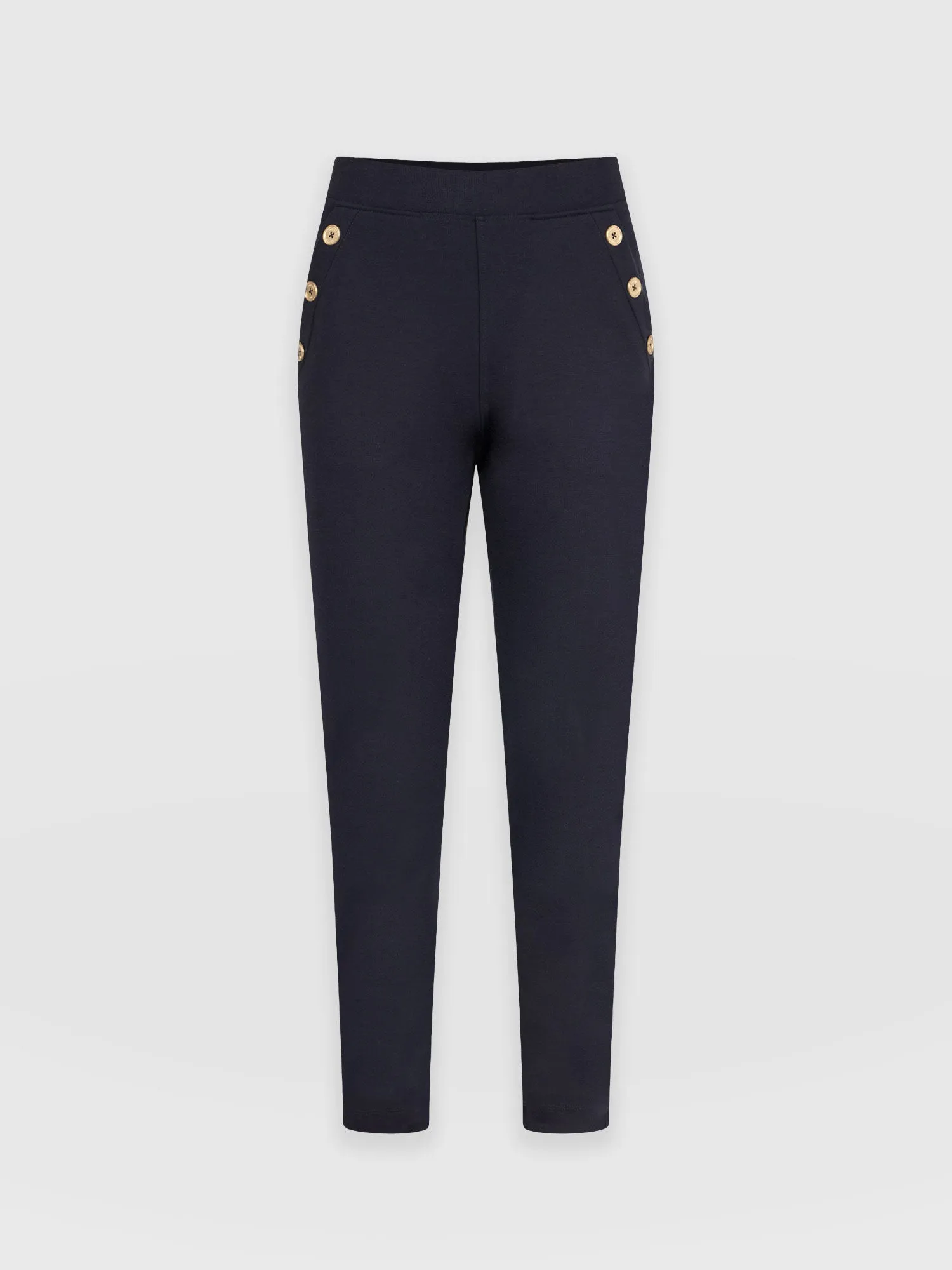 Finsbury Button Pant - Navy