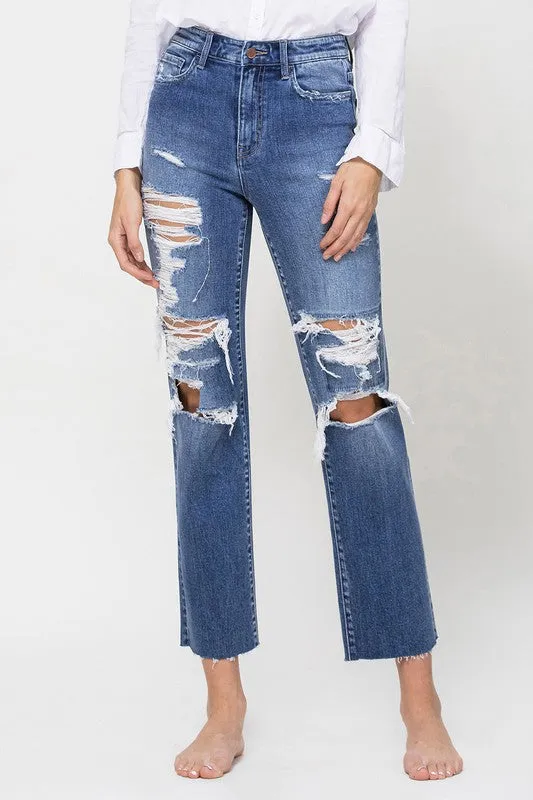 FLYING MONKEY Distressed High Rise Jeans [online exclusive]