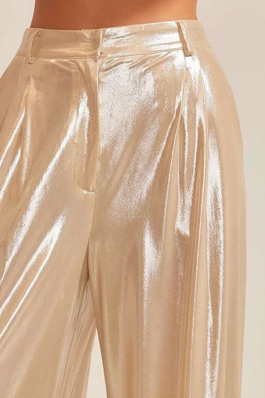 Gia metallic Pant, Gold