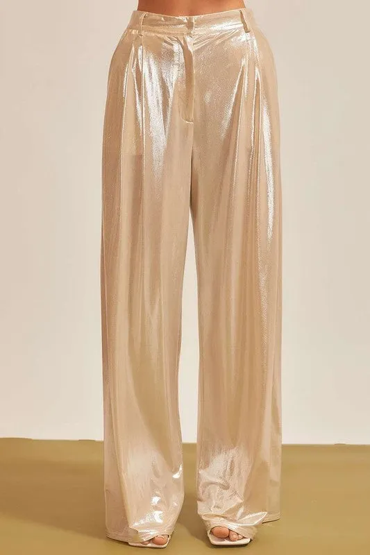 Gia metallic Pant, Gold