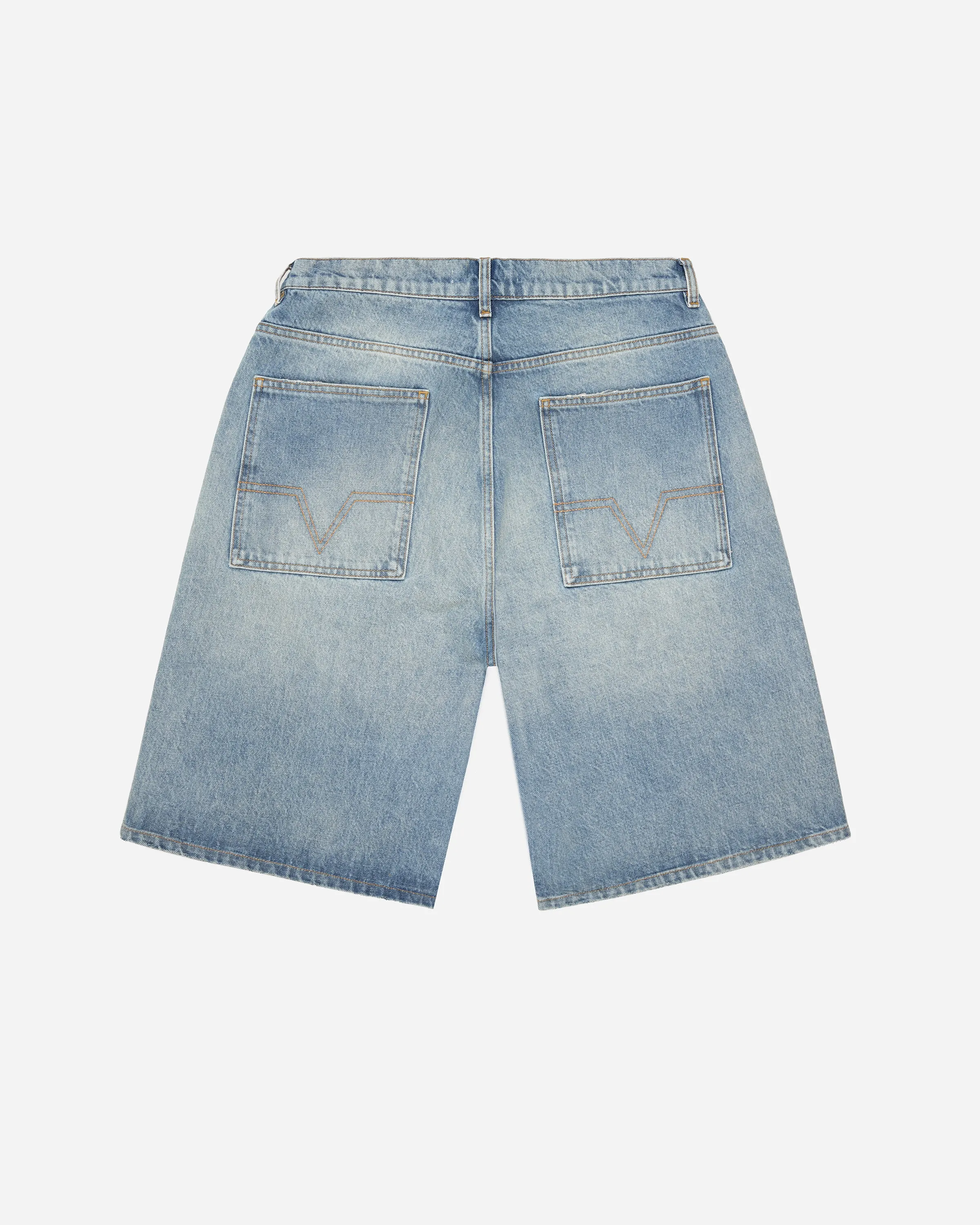 Light-Wash Wide Leg Denim Shorts