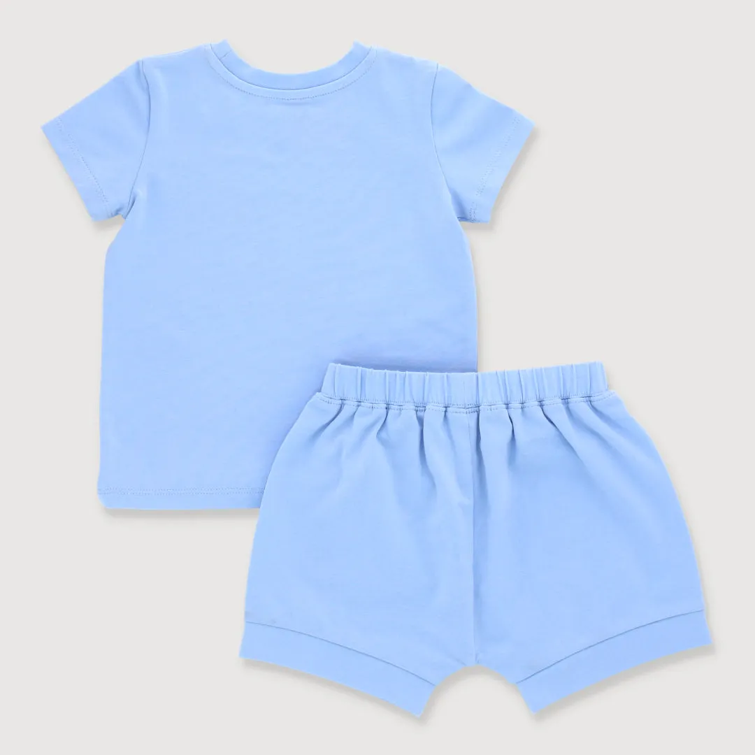 Little Explorer Baby Boy T-Shirt & Harem Shorts Set (Blue)