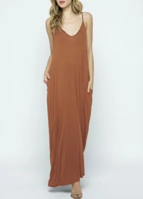 Love In Full Length Harem Maxi Dress (Cinnamon) D5883