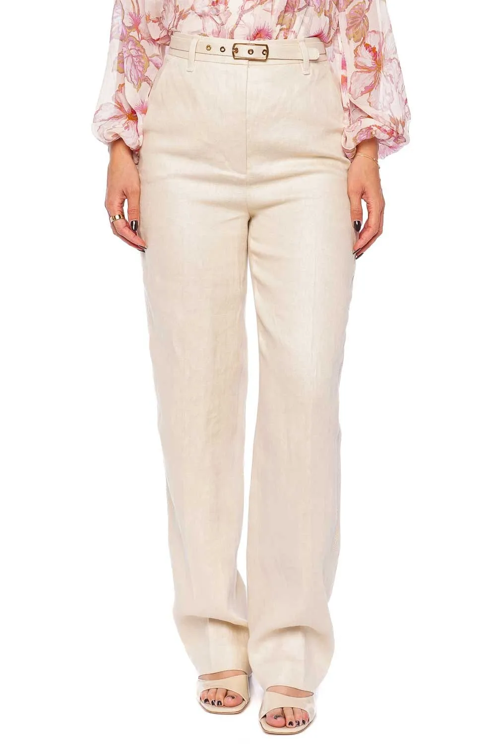 Matchmaker Straw Linen Straight Leg Pant