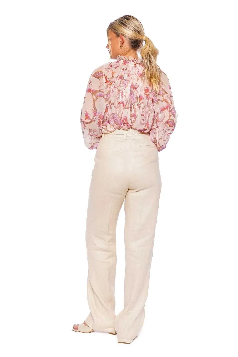 Matchmaker Straw Linen Straight Leg Pant