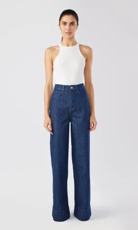 Ms. Onassis V-High Rise Wide Leg Jean - Dark Indigo