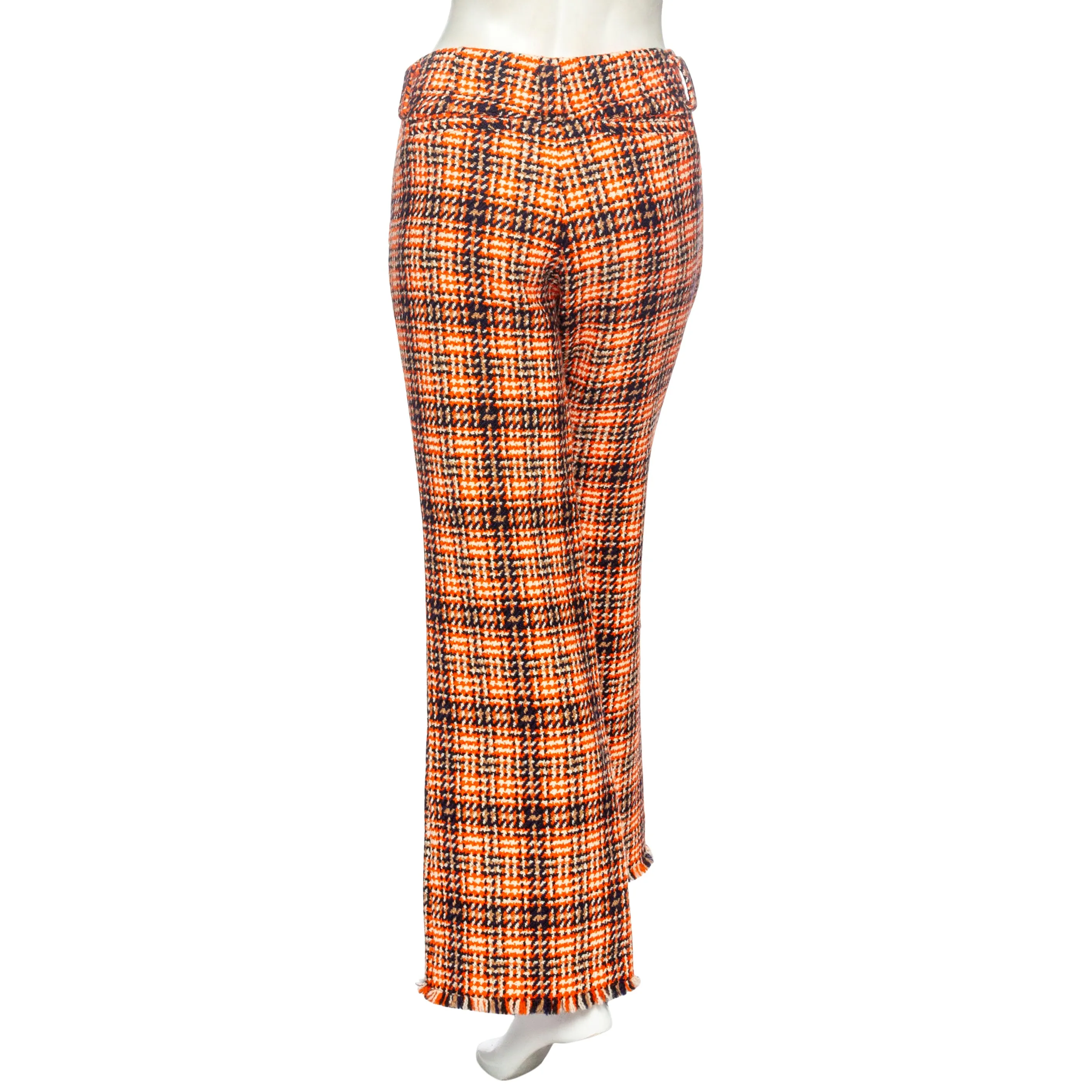 Orange and Black Wool Houndstooth Pants