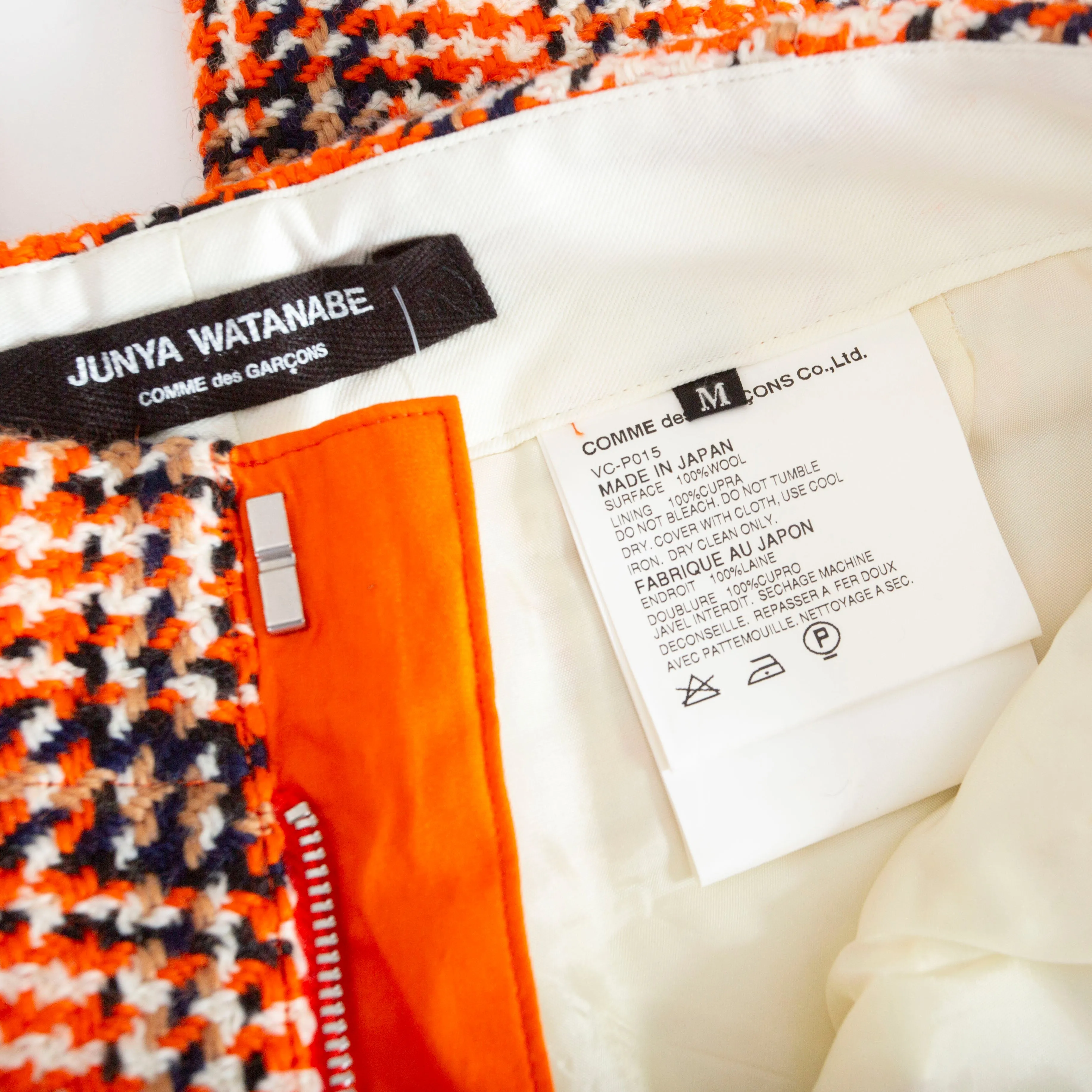 Orange and Black Wool Houndstooth Pants