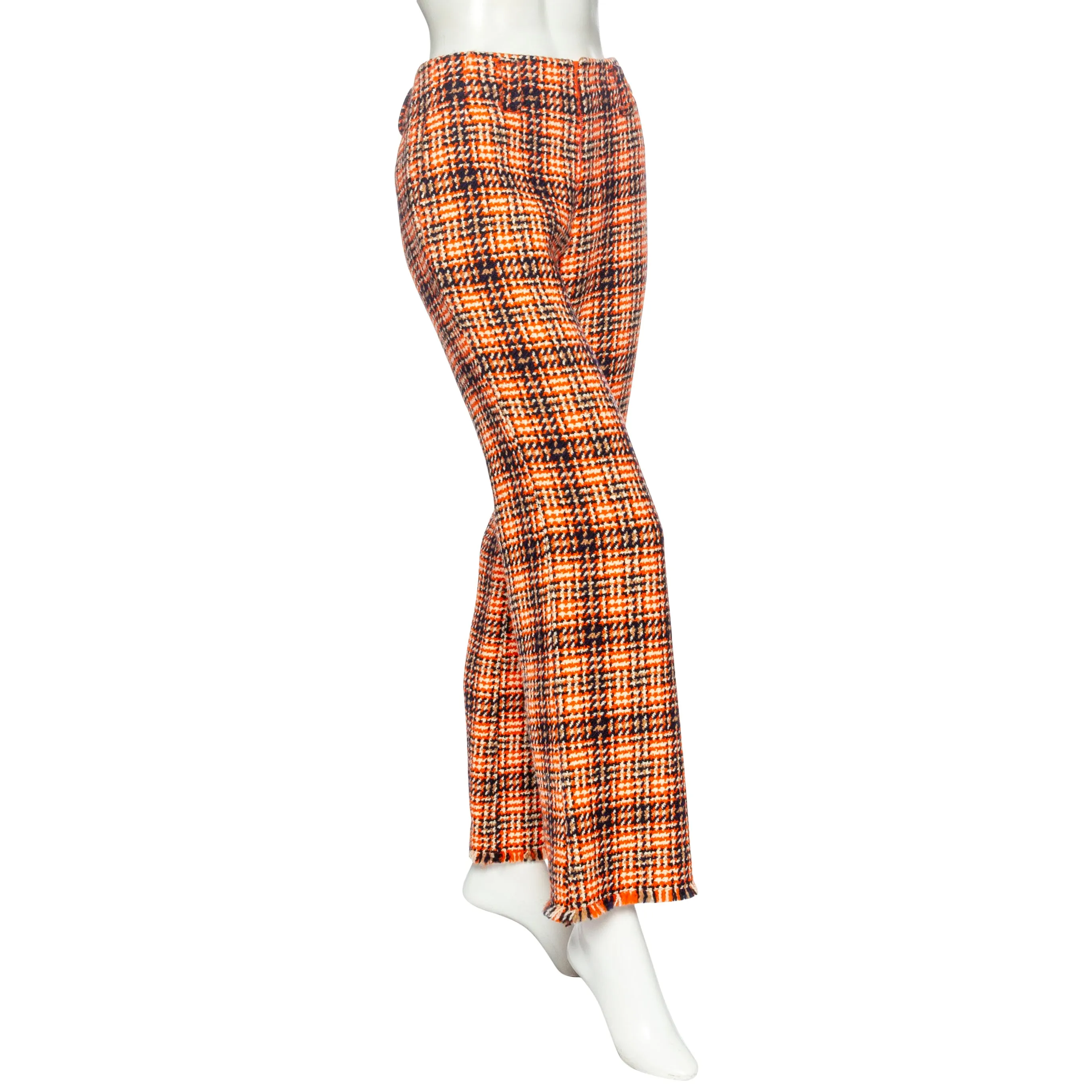 Orange and Black Wool Houndstooth Pants