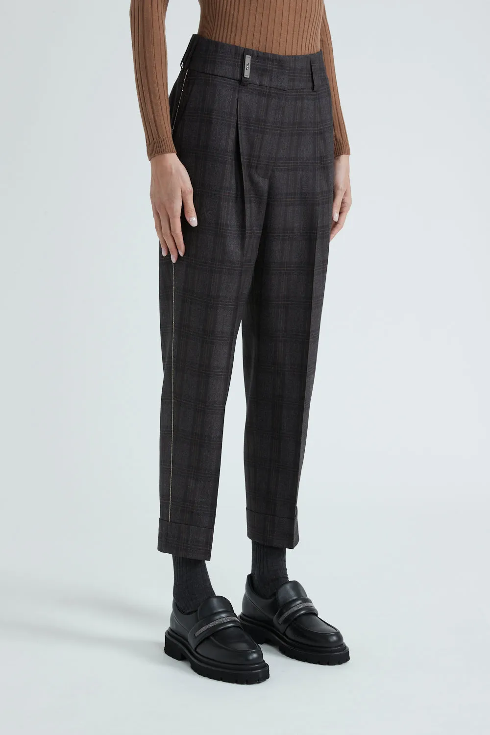 Pant - Cognac/Charcoal