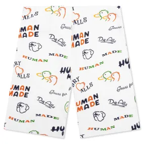 Printed Sweat Shorts - White