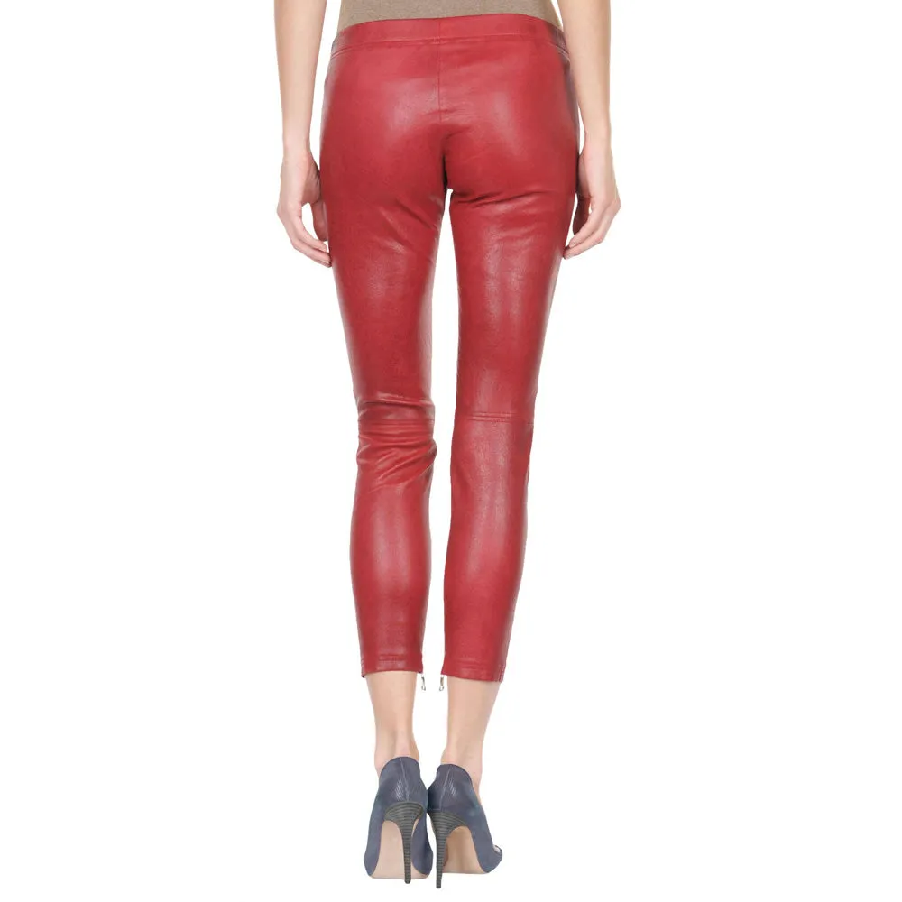 Red Yoga leather pants (style #22)