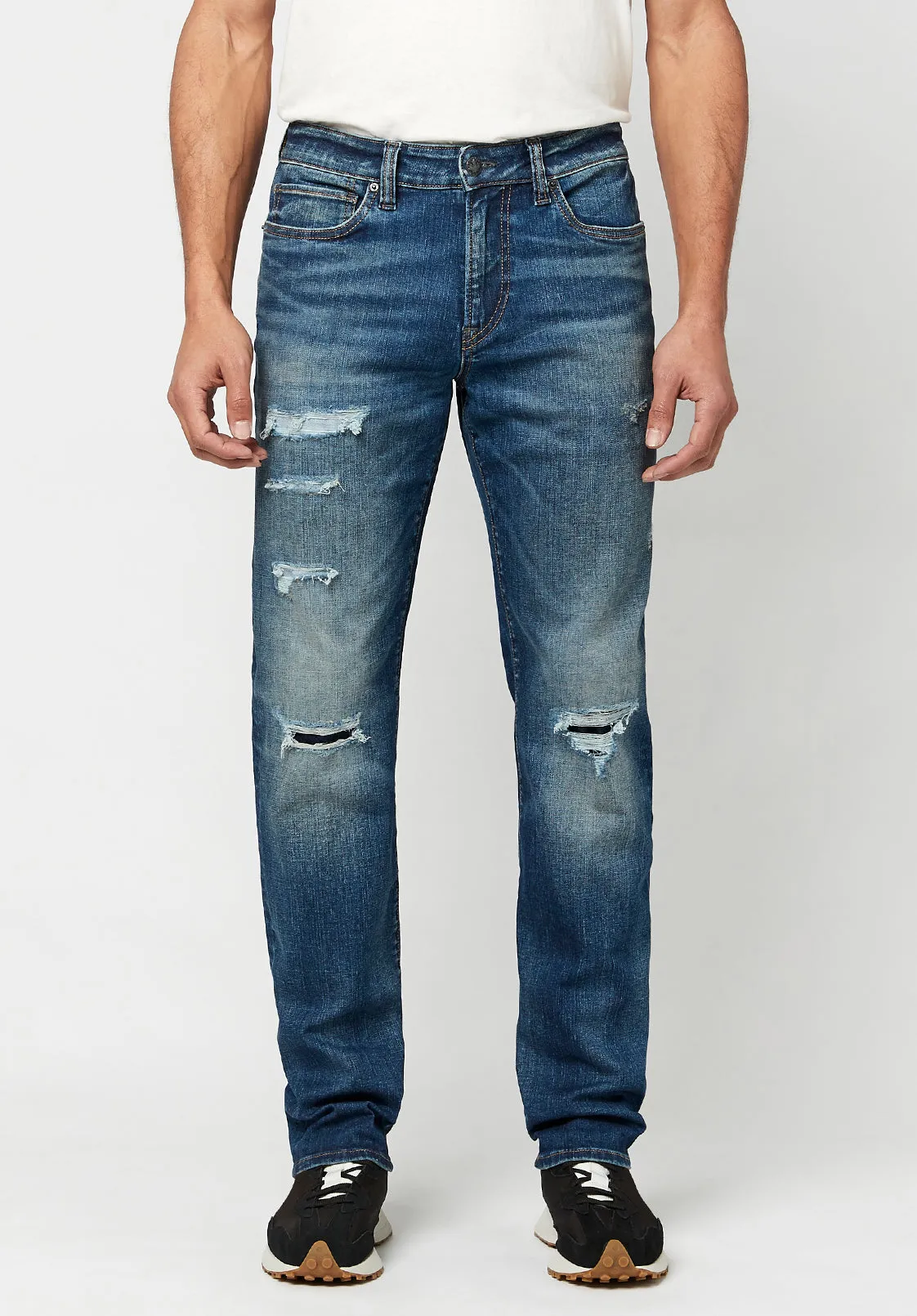 Repaired Relaxed Tapered Ben Men's Jeans - BM22765