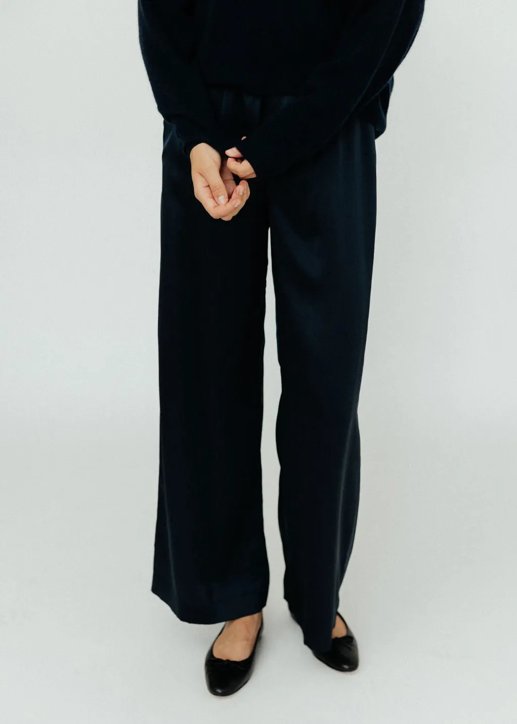 Sablyn Brynn High Rise Pull On Wide Leg Pant in Midnight