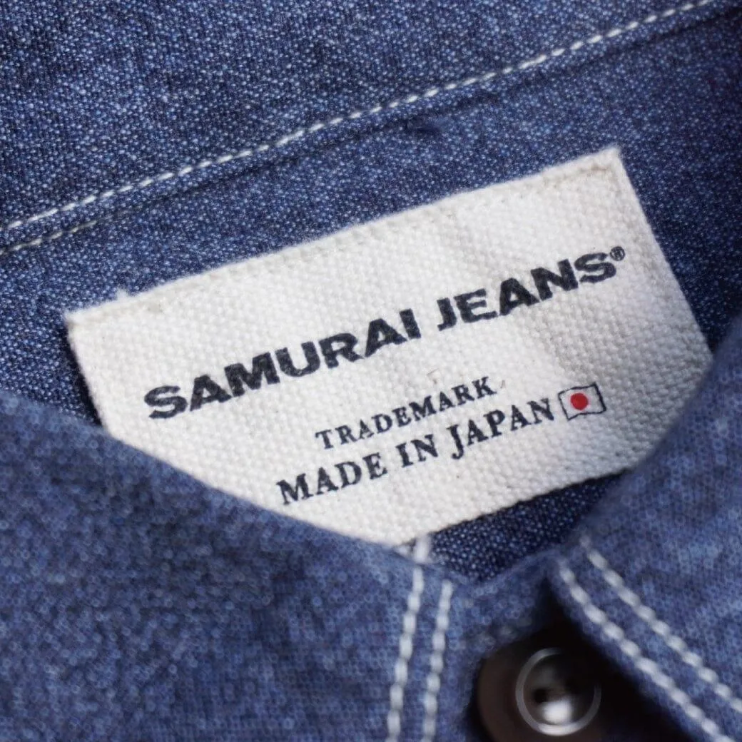 SAMURAI JEANS - Twisted Heather Selvedge Work Shirt (SJCBS23) - Navy