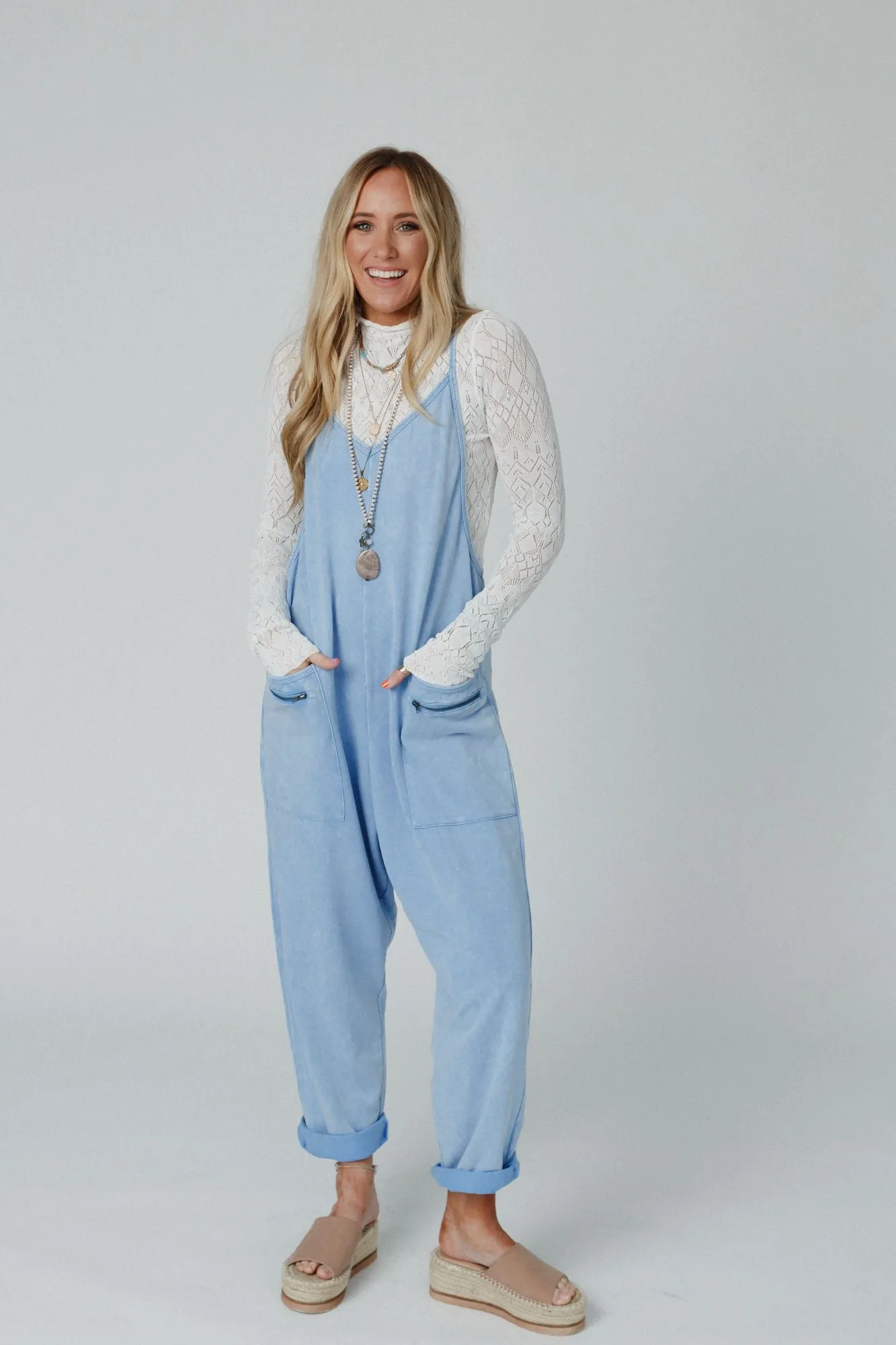 Serene State Harem Jumpsuit - Blue