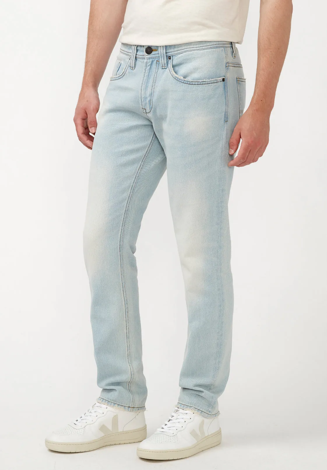 Slim Straight Evan-X Men's Jeans in Light & Worn Blue