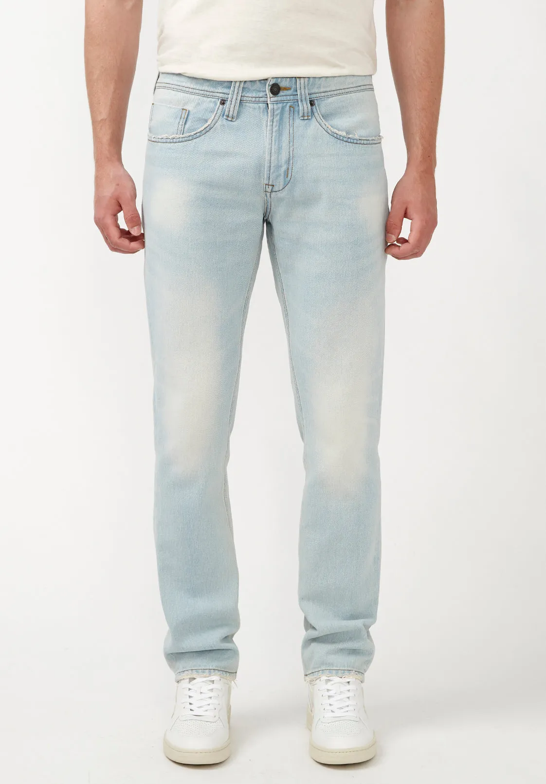 Slim Straight Evan-X Men's Jeans in Light & Worn Blue