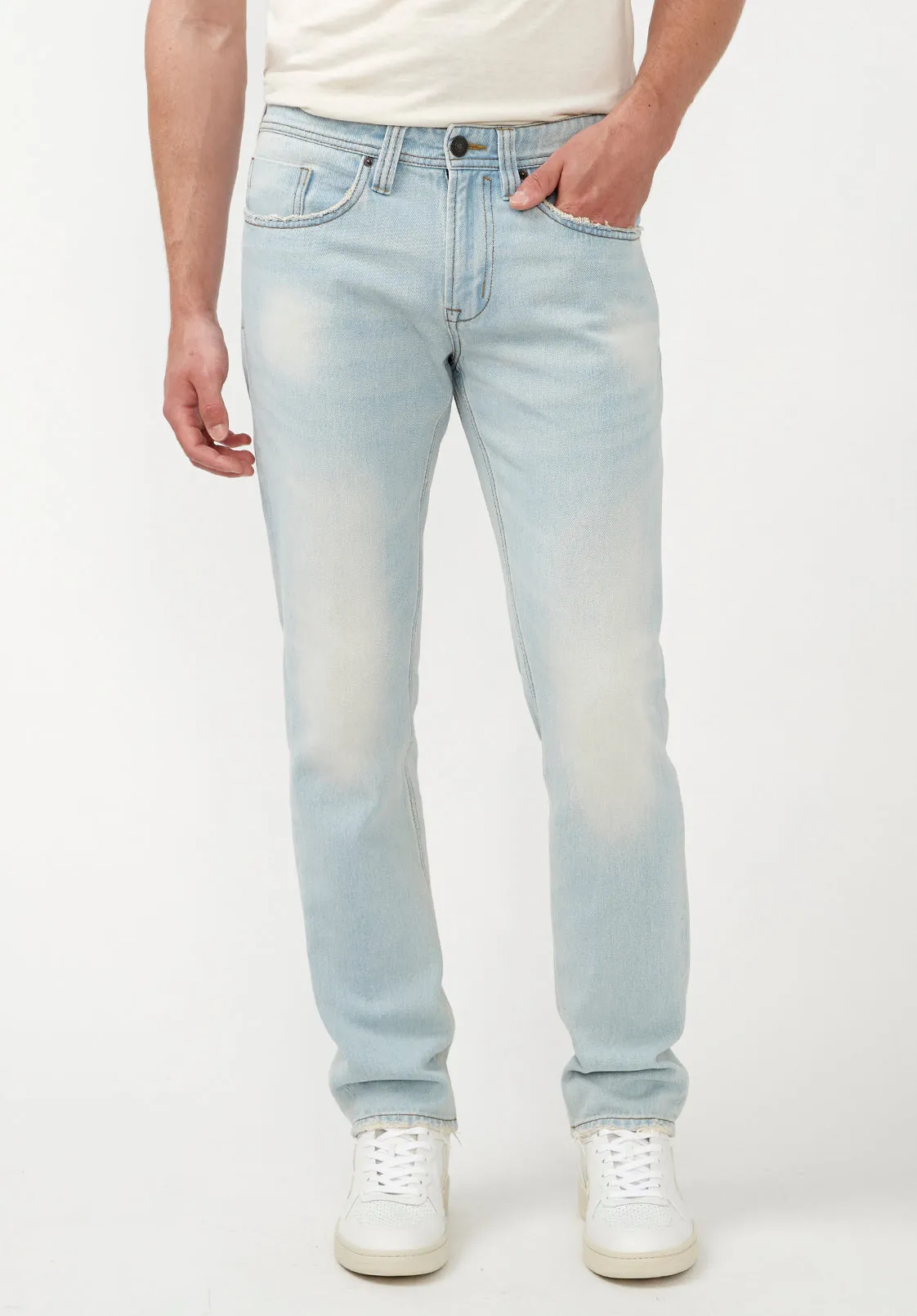 Slim Straight Evan-X Men's Jeans in Light & Worn Blue